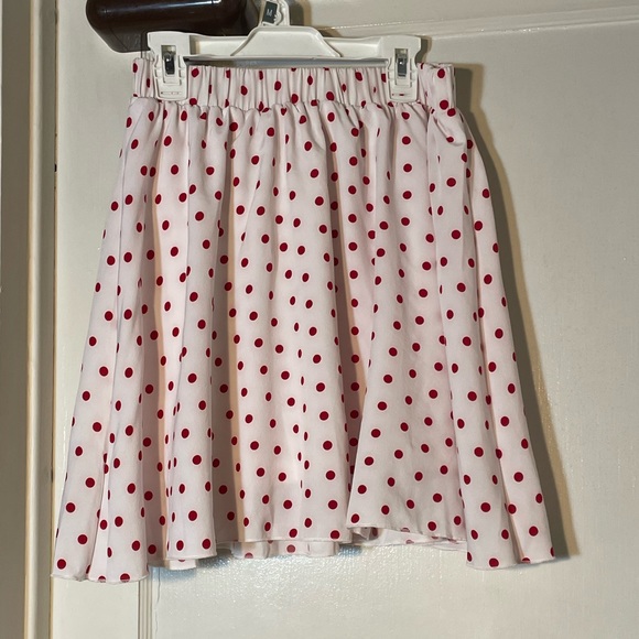 NWOT SHEIN red & white polka dot 2 piece crop top & flowy skirt set both size M - Picture 4 of 8
